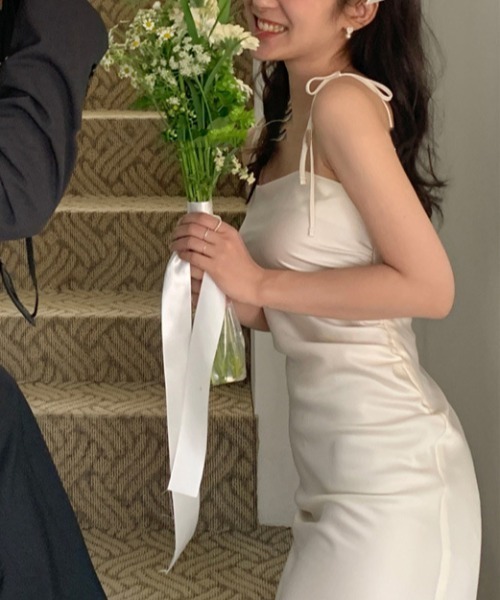 ワンピース Flutters camisole dress (Ivory) FREE STYLISTS ワンピース YUGA_YGMC Ribbon camisole dress