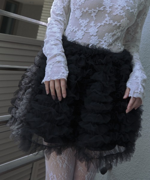 納得できる割引 HONEY skirt mini tiered 「ZOZO限定」tulle スカート MI スカート
