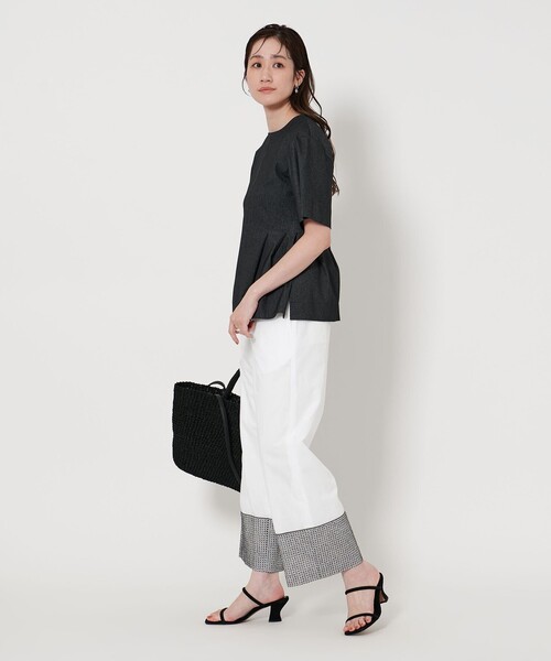 UNITED ARROWS パンツ エンブロイダリー イージー WHITE