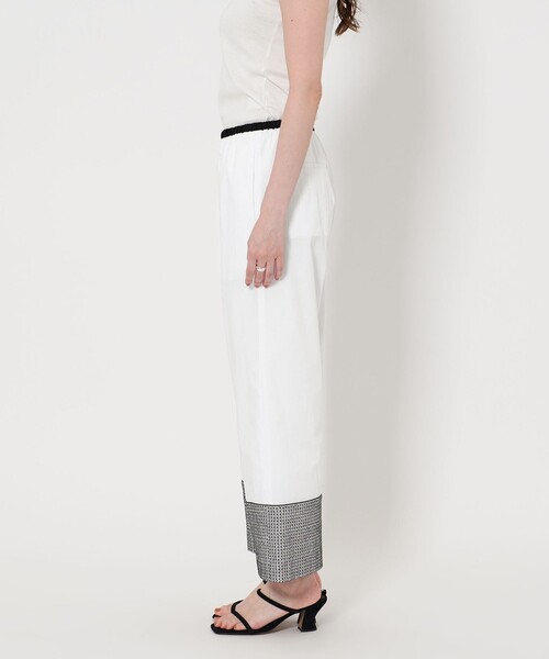 UNITED ARROWS パンツ エンブロイダリー イージー WHITE