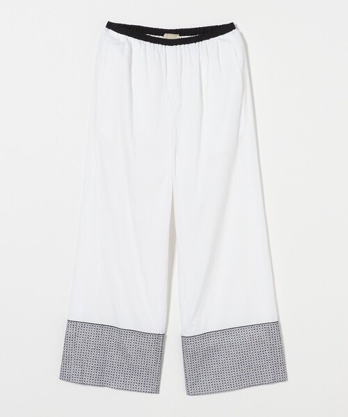 UNITED ARROWS パンツ エンブロイダリー イージー WHITE