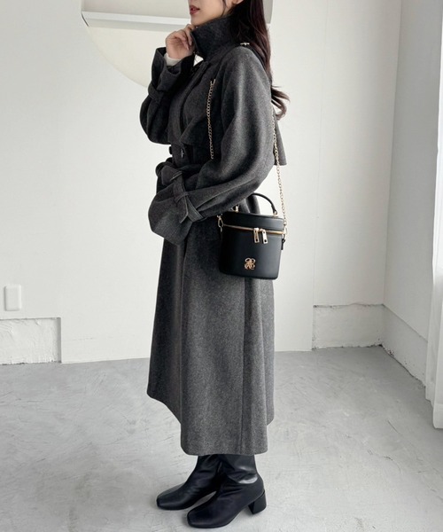 [one after another NICE CLAUP] пальто с отложным воротником MEDIUM слоновая кость женский 