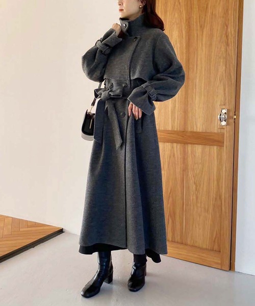 [one after another NICE CLAUP] пальто с отложным воротником MEDIUM слоновая кость женский 