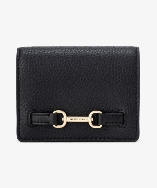 MICHAEL KORS ブラック コインケース MICHAEL KORS コインケース CARSON フラップ ウォレット