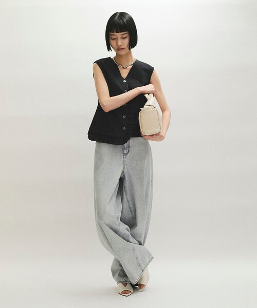 tシャツ 「WEB限定」ラッフルコンビスリーブレストップス レディース | ADAM ET ROPE' | 07