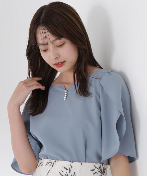 PROPORTION BODY DRESSING ブラウス シャツ ビジューフレア
