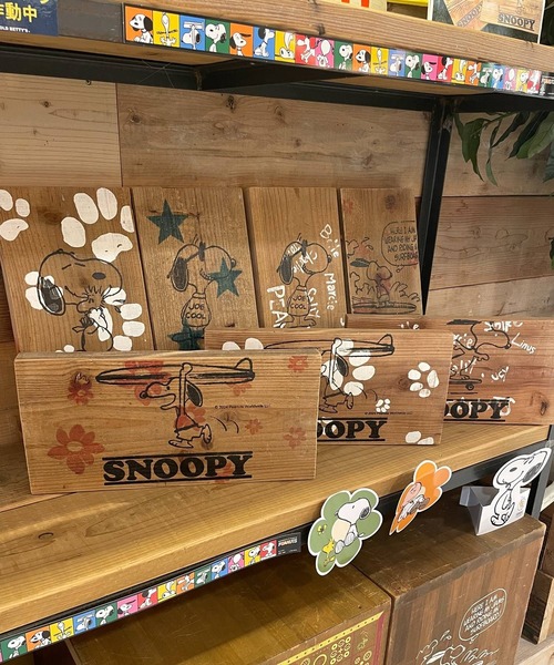 SNOOPY×OLD BETTY'S インテリア SNOOPY Wood Board(FAMILY)/スヌーピー