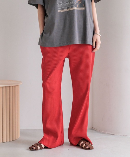 LOWRYS FARM（ローリーズファーム） パンツ カットリブセミフレア