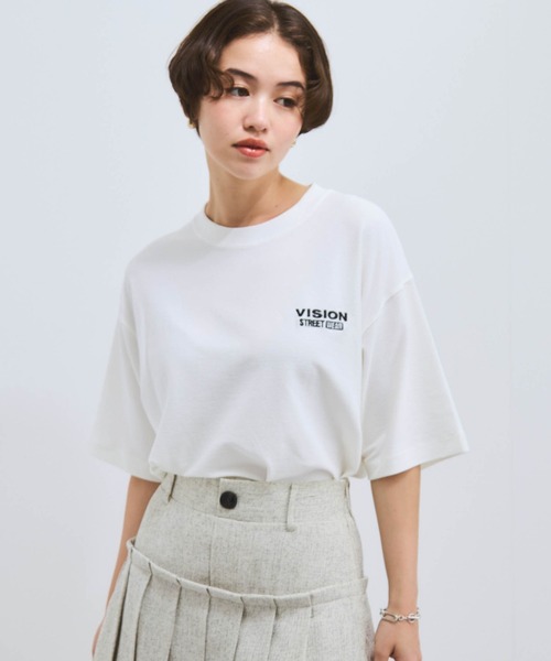 tシャツ 「VISION STREET WARE」HY-TECHロゴプリントTシャツ「洗濯機で洗える」 レディース