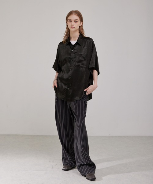 EMMA CLOTHES（エマクローズ） シャツ 半袖 オーバーサイズ シワ加工