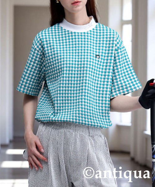 tシャツ チェックトップス レディース メンズ
