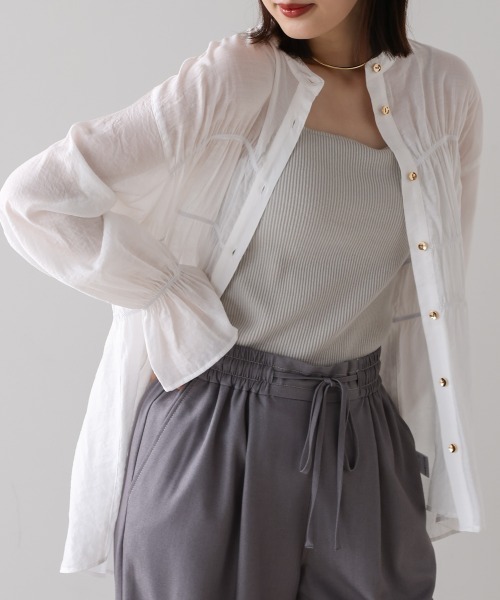 Bou Jeloud（ブージュルード） ブラウス シャツ シアーギャザー