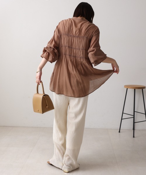 Bou Jeloud（ブージュルード） ブラウス シャツ シアーギャザー