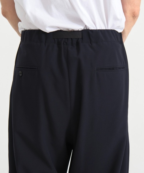 UJOH ウジョー ダークネイビー ストライプ スラックス UJOH HOMME / ウジョーオム】1 Tuck Belt PNT/1タックベルト