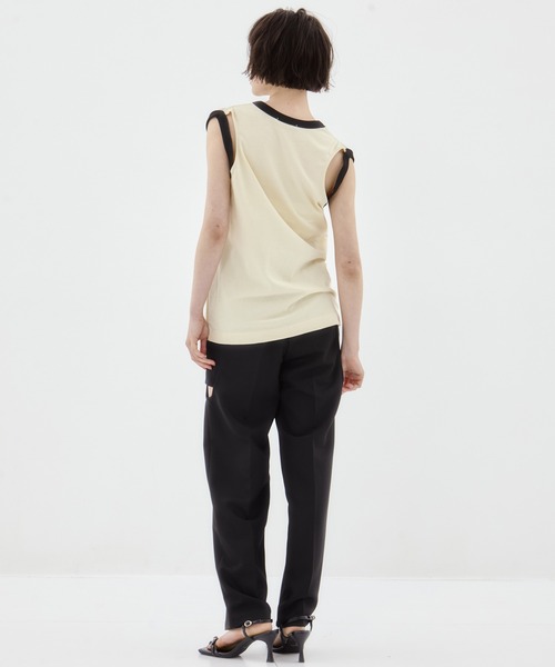 タンクトップ ノースリーブ 「CINOH/チノ」「STUDIOUS別注」RINGER TANK TOP/リンガータンクトップ レディース CINOH タンクトップ ノースリーブ 「CINOH/チノ」「STUDIOUS別注