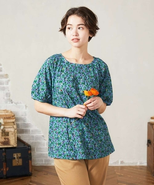 tシャツ 「接触冷感」Brote de flor リーフプリントカットソー レディース