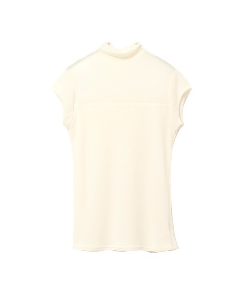 tシャツ ノースリーブ ハイネックシアートップス レディース