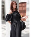 ワンピース 半袖 「吉田朱里」パール2wayボ...の詳細画像5