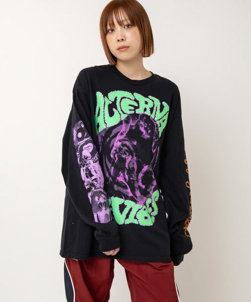 tシャツ M2518 スパイラルスクリームプリントロンT レディース