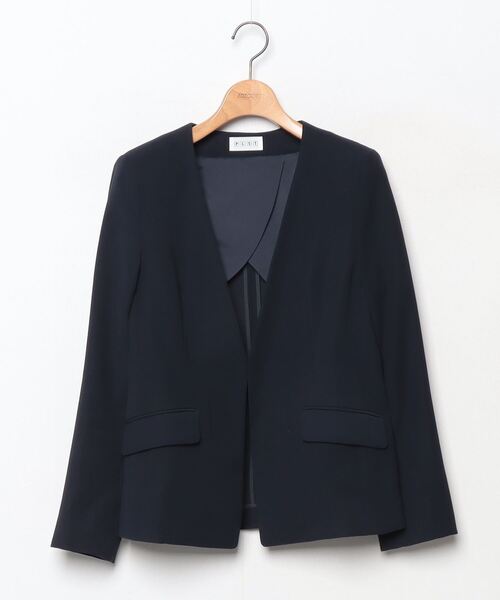 プラステ　ノーカラージャケット M ダークネイビー PLST 「PLST」 ノーカラージャケット M ネイビー レディース