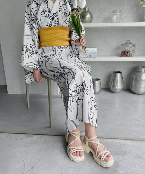 「Miniministore」 フラットサンダル 24.5cm アイボリー レディース_画像9