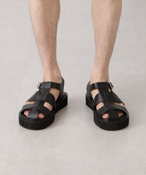 「NANO universe」 サンダル M ブラック メンズ_画像2