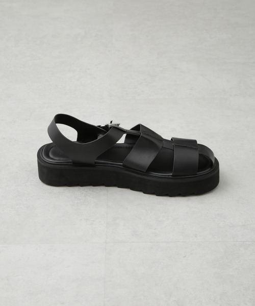 「NANO universe」 サンダル M ブラック メンズ_画像6