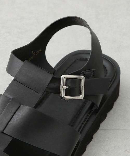 「NANO universe」 サンダル M ブラック メンズ_画像9