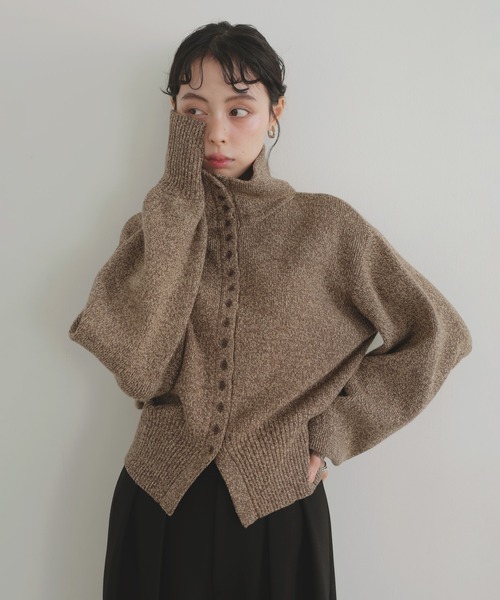 [新品]2way ボタンニット LIAN（リアン） ニット セーター ボタンデザイン2WAYネックニット