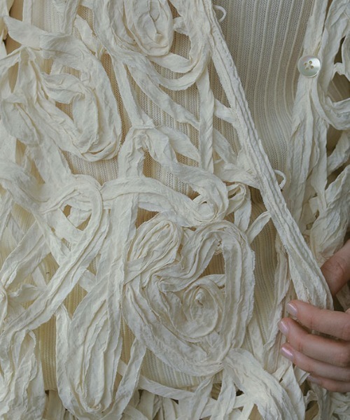 値下げしました！！ ETRÉ TOKYO ホワイトカーディガン サイズF ETRE TOKYO（エトレトウキョウ） カーディガン ダブルジップケーブル