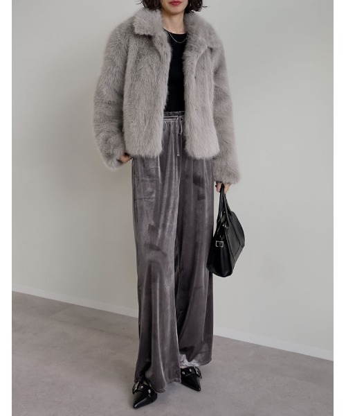 2025再販分展示のみ美品　 グレーA　ファーブルゾン Re:EDIT（リエディ） ブルゾン アウター 「2025AW COLLECTION