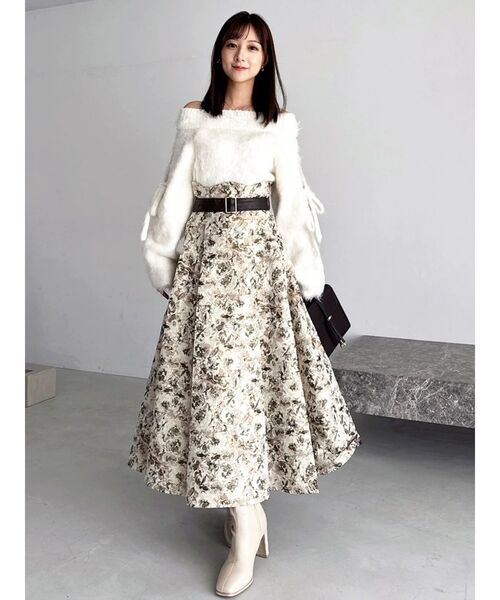 dazzlin（ダズリン） スカート サイドタックベルトフレアスカート