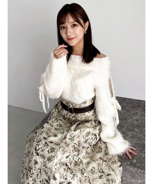 サイドタックベルトフレアスカート　dazzlin dazzlin（ダズリン） スカート サイドタックベルトフレアスカート