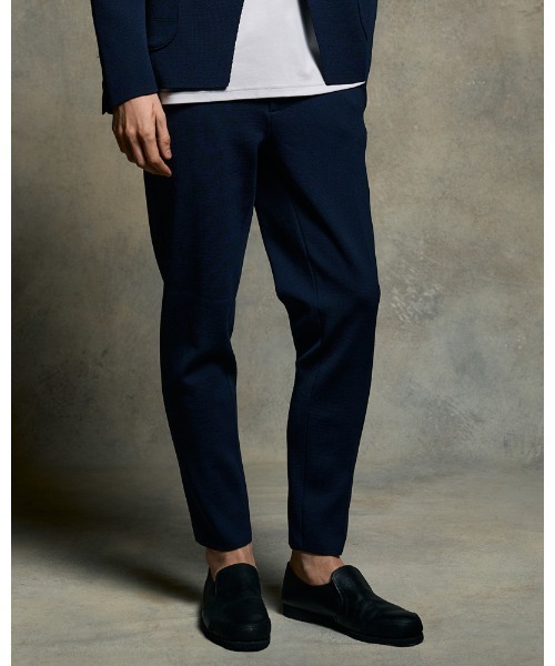 wjk スラックス function knit easy slacks (jacquard check) メンズ