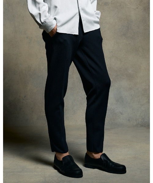 wjk スラックス function knit easy slacks (jacquard check) メンズ