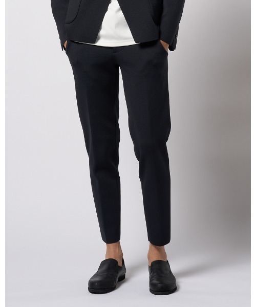 wjk スラックス function knit easy slacks (jacquard check) メンズ