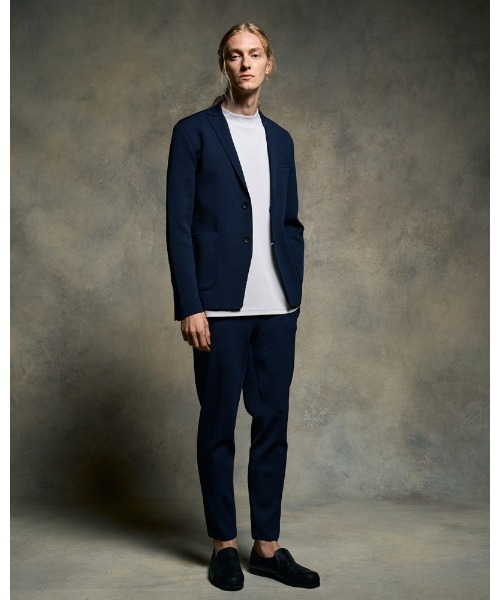 wjk スラックス function knit easy slacks (jacquard check) メンズ