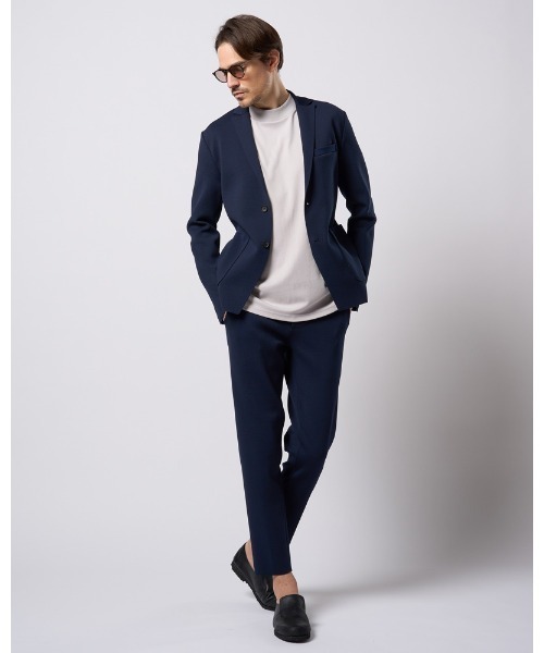 wjk スラックス function knit easy slacks (jacquard check) メンズ