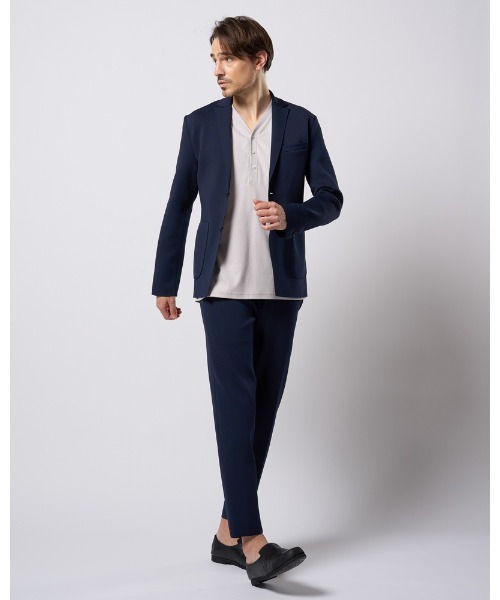 wjk スラックス function knit easy slacks (jacquard check) メンズ
