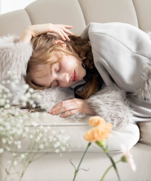 CLEAR BASIC コート アウター ファー付き2wayケープロングコート「大人