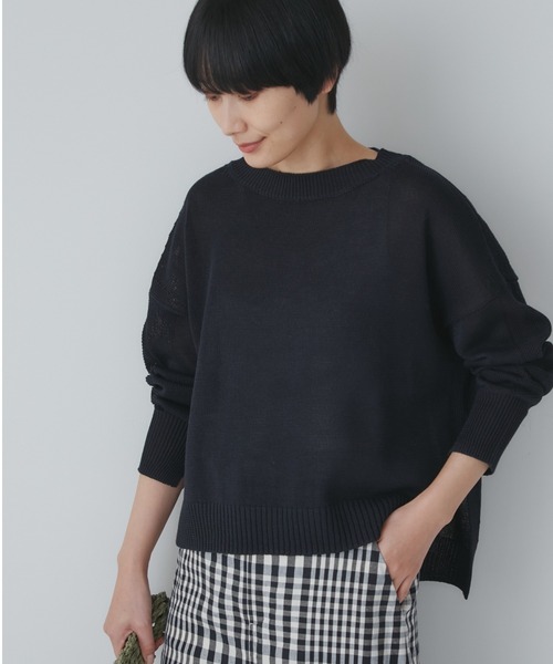 「human woman」 長袖ニット MEDIUM ベージュ レディース_画像4