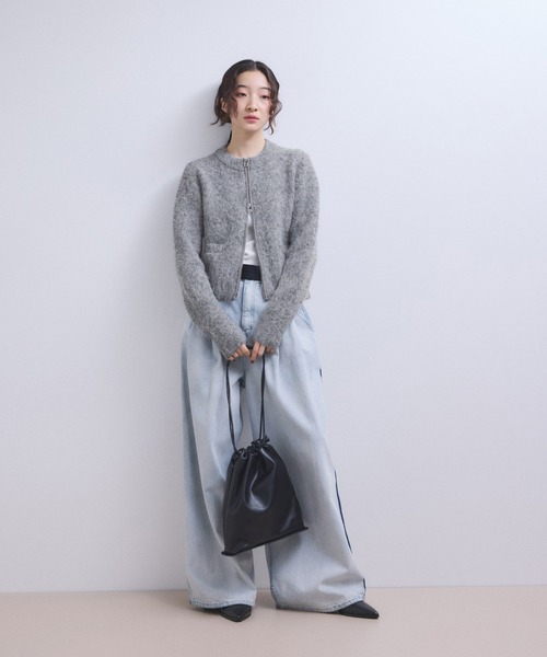 アダムエロペ　フラッフィーカーディガン ADAM ET ROPE'（アダムエロペ） カーディガン 「WEB限定」フラッフィー