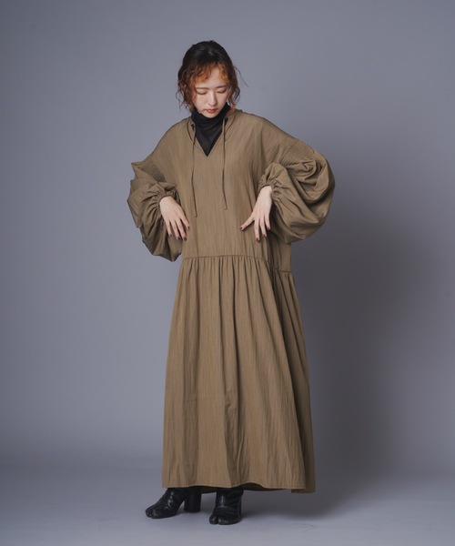 terrace ワンピース スモッキングギャザーワンピース : ZOZOTOWN Yahoo