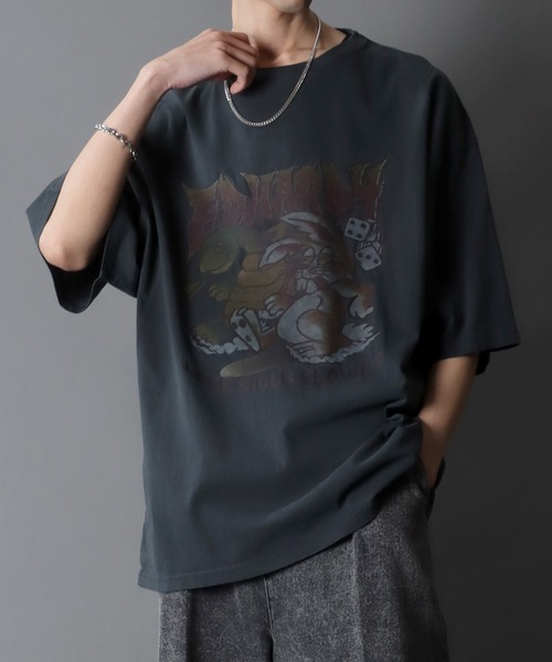 Ed Hardy（エド・ハーディー） 7分袖Tシャツ M グレー メンズ