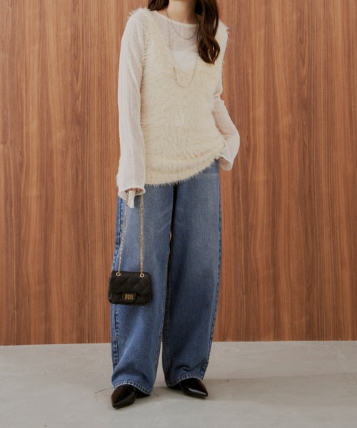 「Shelly island」 キャミソールニット FREE チャコールグレー レディース_画像7