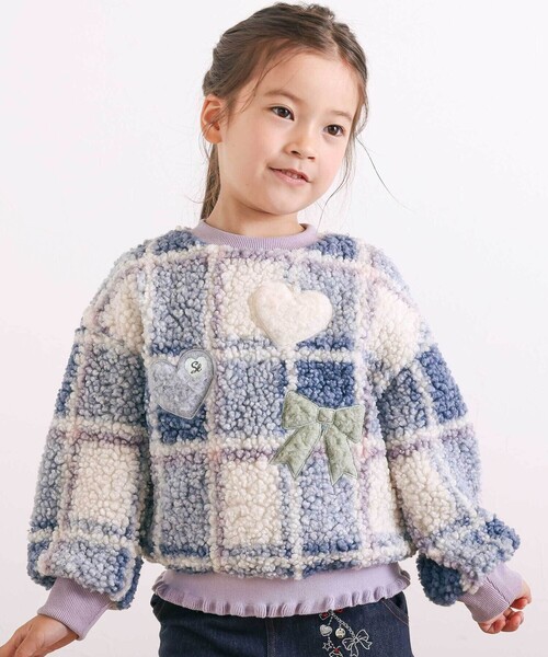 SLAP SLIP（スラップスリップ） トレーナー ハートリボンキラキラボア