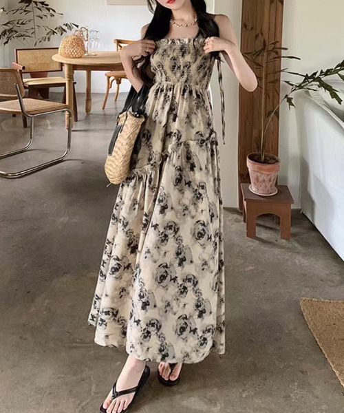 「Miniministore」 キャミソールワンピース L ベージュ レディース_画像2