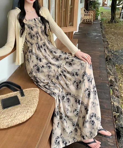 「Miniministore」 キャミソールワンピース L ベージュ レディース_画像6