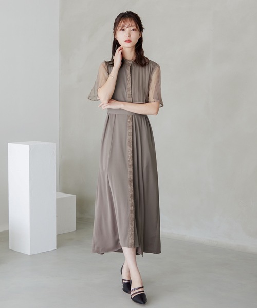 「niana」 半袖ワンピース M ダークカーキ レディース_画像2
