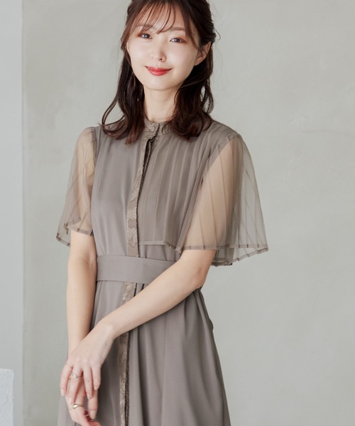 「niana」 半袖ワンピース M ダークカーキ レディース_画像3